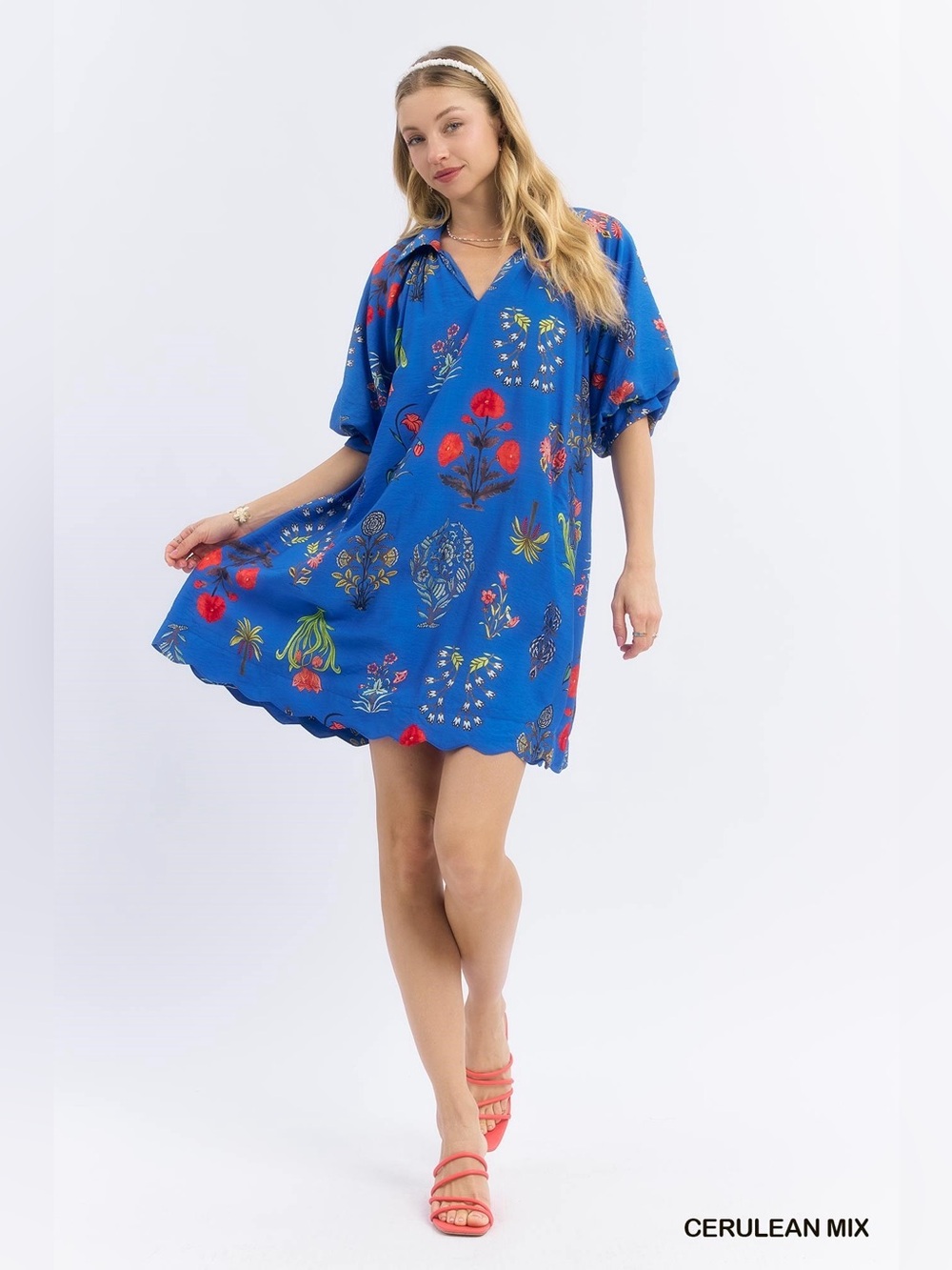 Umgee Floral Encyclopedia Print Mini Dress🛍️